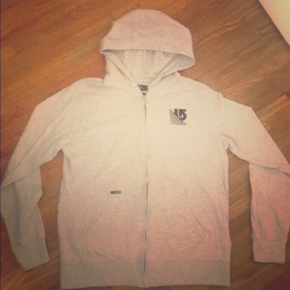 Burton gray light zip up jacket - medium